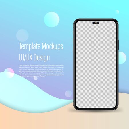 Smartphone mockup for easy place demo on mobile screen. Vector illustration object for technology communication and applications.のイラスト素材