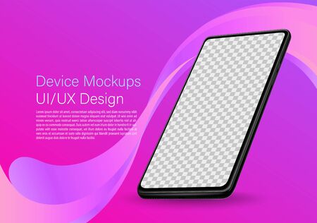 Smartphone mockup for easy place demo on mobile screen. Vector illustration object for technology communication and applications.のイラスト素材