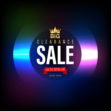 Flash sale banner  light on dark background for promotion element advertising.のイラスト素材