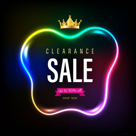 Flash sale banner  light on dark background for promotion element advertising.のイラスト素材