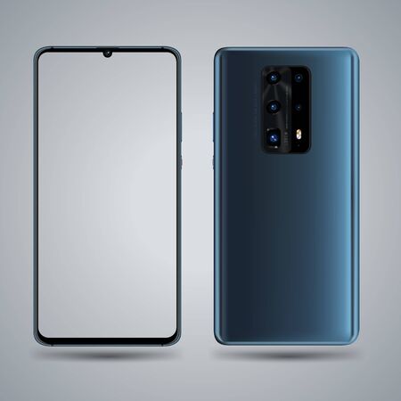 Smartphone mockup for easy place demo on mobile screen. Vector illustration object for technology communication and applications.のイラスト素材