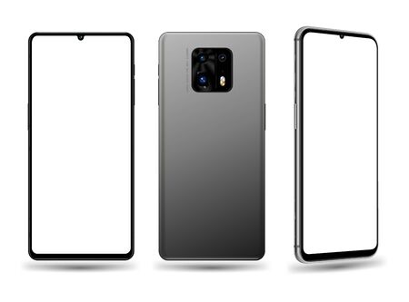 Smartphone mockup for easy place demo on mobile screen. Vector illustration object for technology communication and applications.のイラスト素材