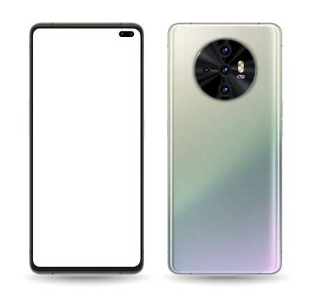 Smartphone mockup for easy place demo on mobile screen. Vector illustration object for technology communication and applications.のイラスト素材