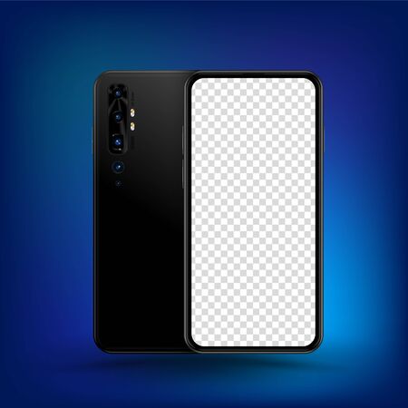 Smartphone mockup for easy place demo on mobile screen. Vector illustration object for technology communication and applications.のイラスト素材