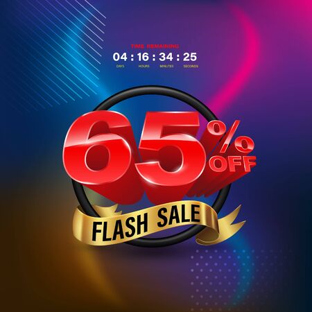 Flash sale banner 3D style. Vector illustration for promotion advertising.のイラスト素材