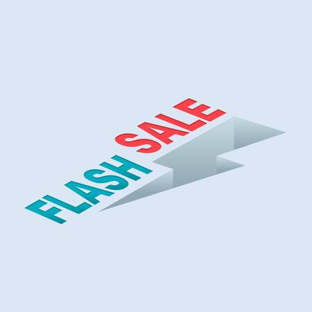 Flash sale with thunder vector illustration for promotion element. You can use for banner on promotion advertising poster and banner web.のイラスト素材