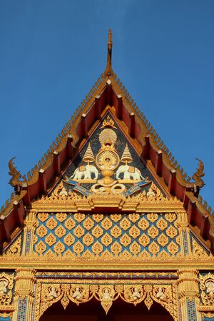 Buddhist Thai Church - front face viewの写真素材