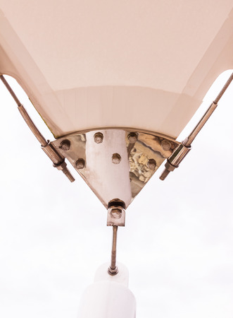 Structural details of anchor plate of sun shadeの写真素材