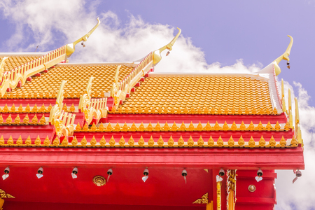 Roof of Thai Buddhist Church, Phuket, Thailandの写真素材