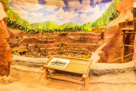Phuket, Thailand - March 26, 2016: Sculpture to demonstrate opencast or open-cut mining at Phuket Mining Museum, Thailandのeditorial素材