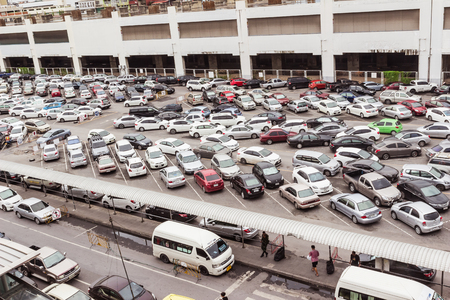 Bangkok, Thailand - June 5, 2016 : Car park at Bangkok view from Jatujak sky train stationのeditorial素材
