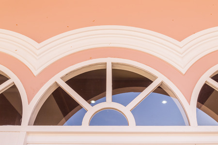 Top part of window on top of door of Chino-Portuguese architectural styleの写真素材