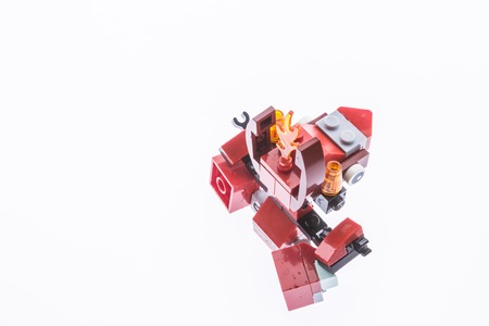 Phuket, Thailand - July 11, 2015 : Lego Mixels  isolated on white background, assembled by...