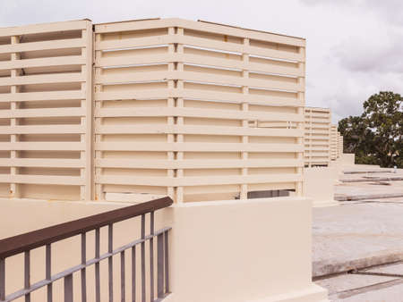Construction details : Cement board screen on roof top, Thailandの写真素材