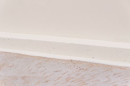 Construction details : concrete curb at bottom of wall for stop leakingの写真素材