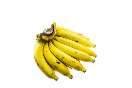 Ripe banana isolated on white background. It is good food for excretionの写真素材