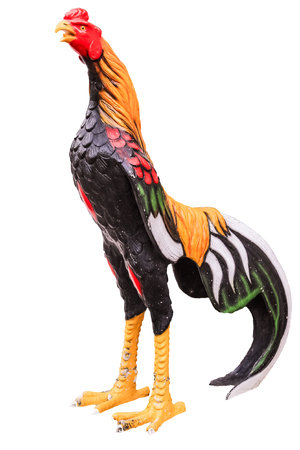 Chiken scuulpture isolated on white backgroundの写真素材