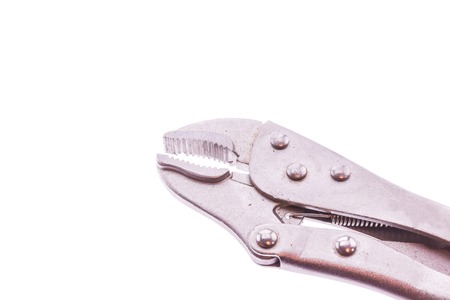 Locking pliers isolated on white background