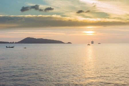 Solitude sunset and Kalim beach, Phuket, Thailandの写真素材