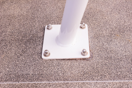 Construction details : Structural details of base plate of sun shade round steel columnの写真素材