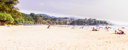 Phuket, Thailand - Mar 15, 2018 : Panorama view of "Kata Noi" beach, Phuket, Thailand. It is one of the most beautiful and very peaceful beaches in Phuket.のeditorial素材