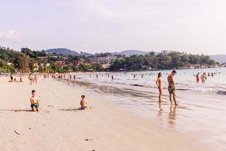 Phuket, Thailand - Mar 15, 2018 : Panorama view of "Kata Noi" beach, Phuket, Thailandのeditorial素材
