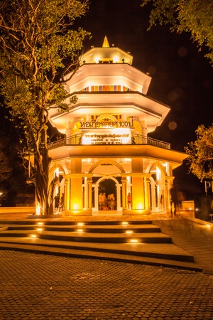 Phuket, Thailand - April 14, 2015 : Phuket Memorial hall at "Kao Rang" hill in the night time, Phuket, Thailandのeditorial素材