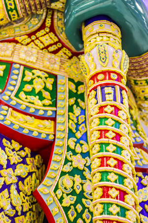 Close-up view of Giant Sculpture's blackjack weapon. It demonstrates at Passenger Terminal at Suvarnabhumi International Airport Bangkok, Thailand.の写真素材