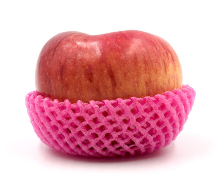 red apple isolated on whiteの写真素材