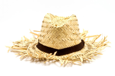 Straw hat isolated on a white backgroundの写真素材