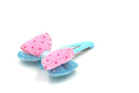 Snap Barrette Hair Clips on white background.の写真素材