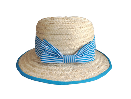 Straw hat isolated on white backgroundの写真素材