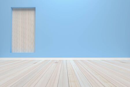 Empty interior pastel room with wooden floor, For present your products.  - 3D render image.の写真素材
