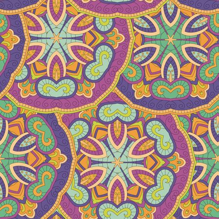 Seamless pattern. Vintage decorative elements. Hand drawn background. Islam, Arabic, Indian, ottoman motifs. Perfect for printing on fabric or paper.can be used for wallpaper, pattern fillsのイラスト素材