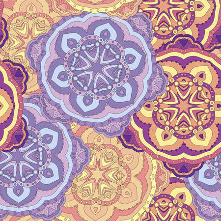 Seamless pattern. Vintage decorative elements. Hand drawn background. Islam, Arabic, Indian, ottoman motifs. Perfect for printing on fabric or paper.can be used for wallpaper, pattern fillsのイラスト素材