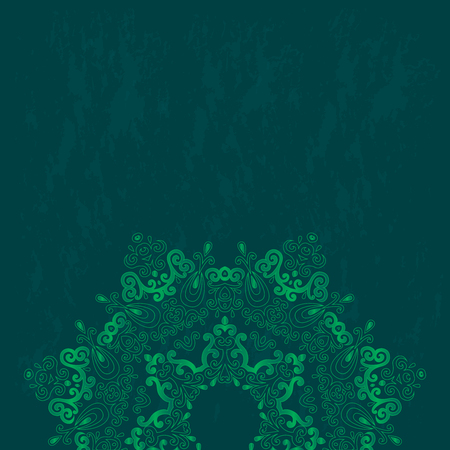Detailed ornament on grunge background with lace ornament.Template frame design. Can be used for packaging,invitations cards.のイラスト素材