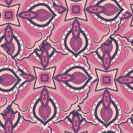 Seamless pattern. Vintage decorative elements. Hand drawn background. Islam, Arabic, Indian, ottoman motifs. Perfect for printing on fabric or paper.can be used for wallpaper, pattern fillsのイラスト素材
