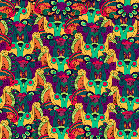 Ornate seamless pattern with the leaves. Seamless pattern can be used for wallpaper, pattern fills, web page background, surface textures.のイラスト素材