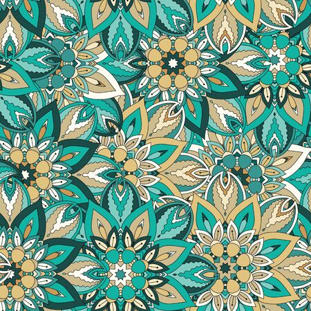 Seamless pattern. Vintage decorative elements. Hand drawn background. Islam, Arabic, Indian, ottoman motifs. Perfect for printing on fabric or paper.の写真素材