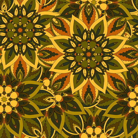 Seamless pattern. Vintage decorative elements. Hand drawn background. Islam, Arabic, Indian, ottoman motifs. Perfect for printing on fabric or paper.の写真素材