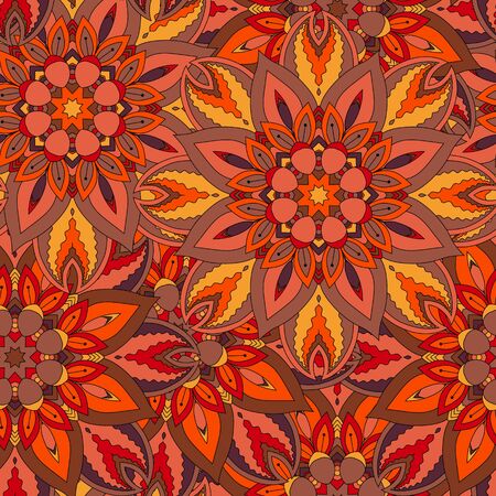 Seamless pattern. Vintage decorative elements. Hand drawn background. Islam, Arabic, Indian, ottoman motifs. Perfect for printing on fabric or paper.の写真素材