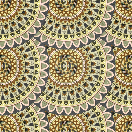 Ornate floral seamless texture, endless pattern with vintage mandala elements. Can be used for wallpaper, web page background, surface textures, fabric,wrapping. Islam, Arabic, Indian, ottoman motifs.のイラスト素材