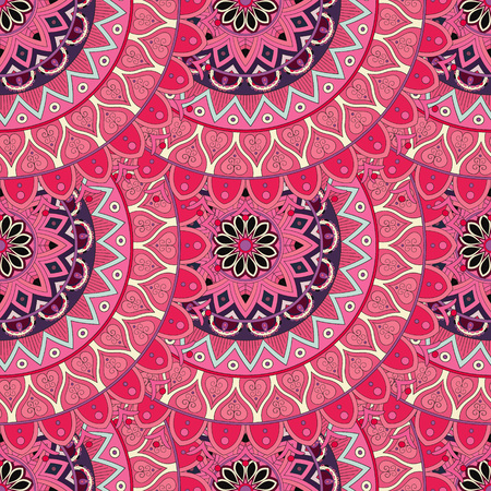 Ornate floral seamless texture, endless pattern with vintage mandala elements. Can be used for wallpaper, web page background, surface textures, fabric,wrapping. Islam, Arabic, Indian, ottoman motifs.のイラスト素材