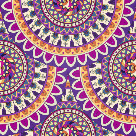 Ornate floral seamless texture, endless pattern with vintage mandala elements. Can be used for wallpaper, web page background, surface textures, fabric,wrapping. Islam, Arabic, Indian, ottoman motifs.のイラスト素材