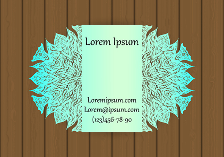 Business, visiting or invitation card template with a cut out pattern. May be used for laser cutting from paper, metal, wood. Vector illustrationのイラスト素材