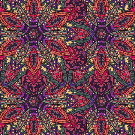 Ornate floral seamless texture, endless pattern with vintage mandala elements. Can be used for wallpaper, pattern fills, web page background, surface textures.Islam, Arabic, Indian, ottoman motifs.のイラスト素材