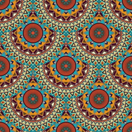 Ornate floral seamless texture, endless pattern with vintage mandala elements. Can be used for wallpaper, pattern fills, web page background, surface textures.Islam, Arabic, Indian, ottoman motifs.のイラスト素材