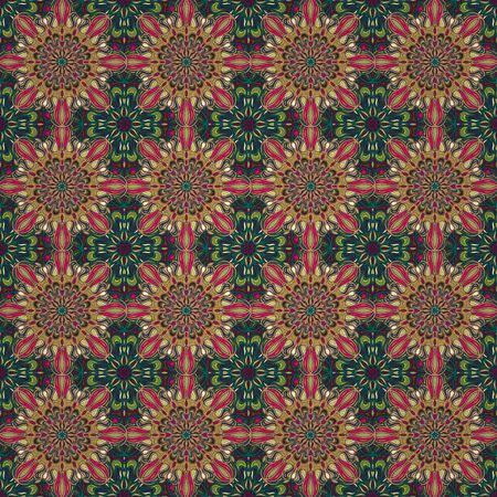 Ornate floral seamless texture, endless pattern with vintage mandala elements. Can be used for...