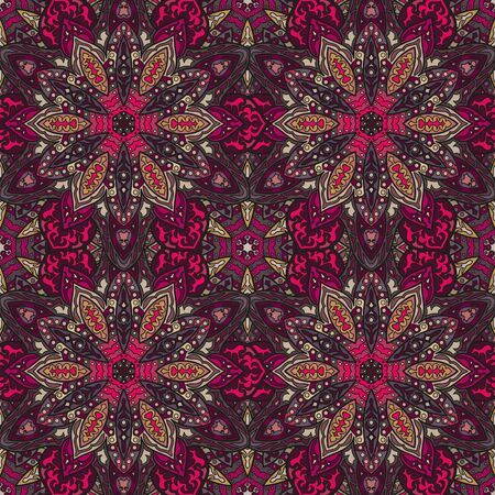 Ornate floral seamless texture, endless pattern with vintage mandala elements. Can be used for...