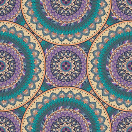 Ornate floral seamless texture, endless pattern with vintage mandala elements. Can be used for wallpaper, pattern fills, web page background, surface textures.Islam, Arabic, Indian, ottoman motifs.のイラスト素材